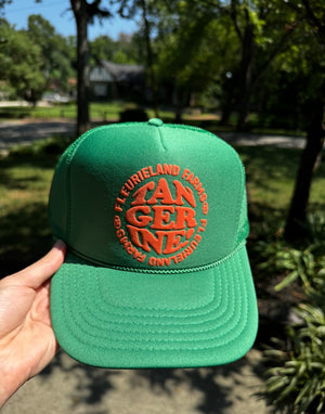 GREEN PUFFY TANGERINE HAT