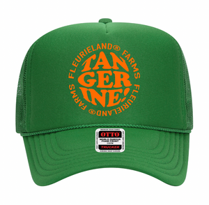 GREEN PUFFY TANGERINE HAT