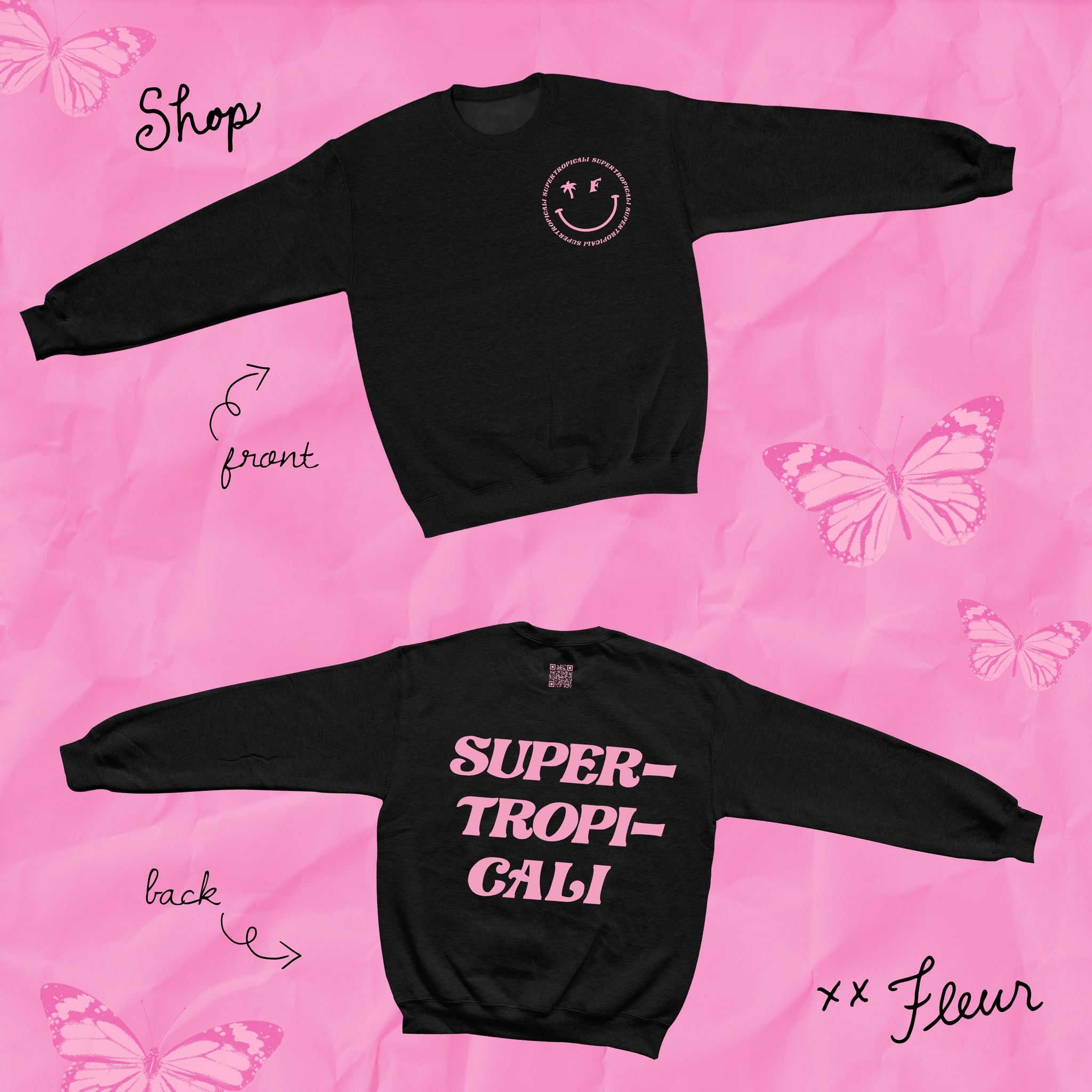 SMILEY BLACK CREWNECK